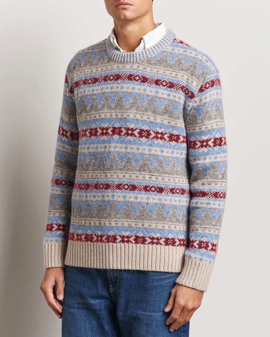 Homme |  | GANT | Fair Isle Crew Neck Clear Sky