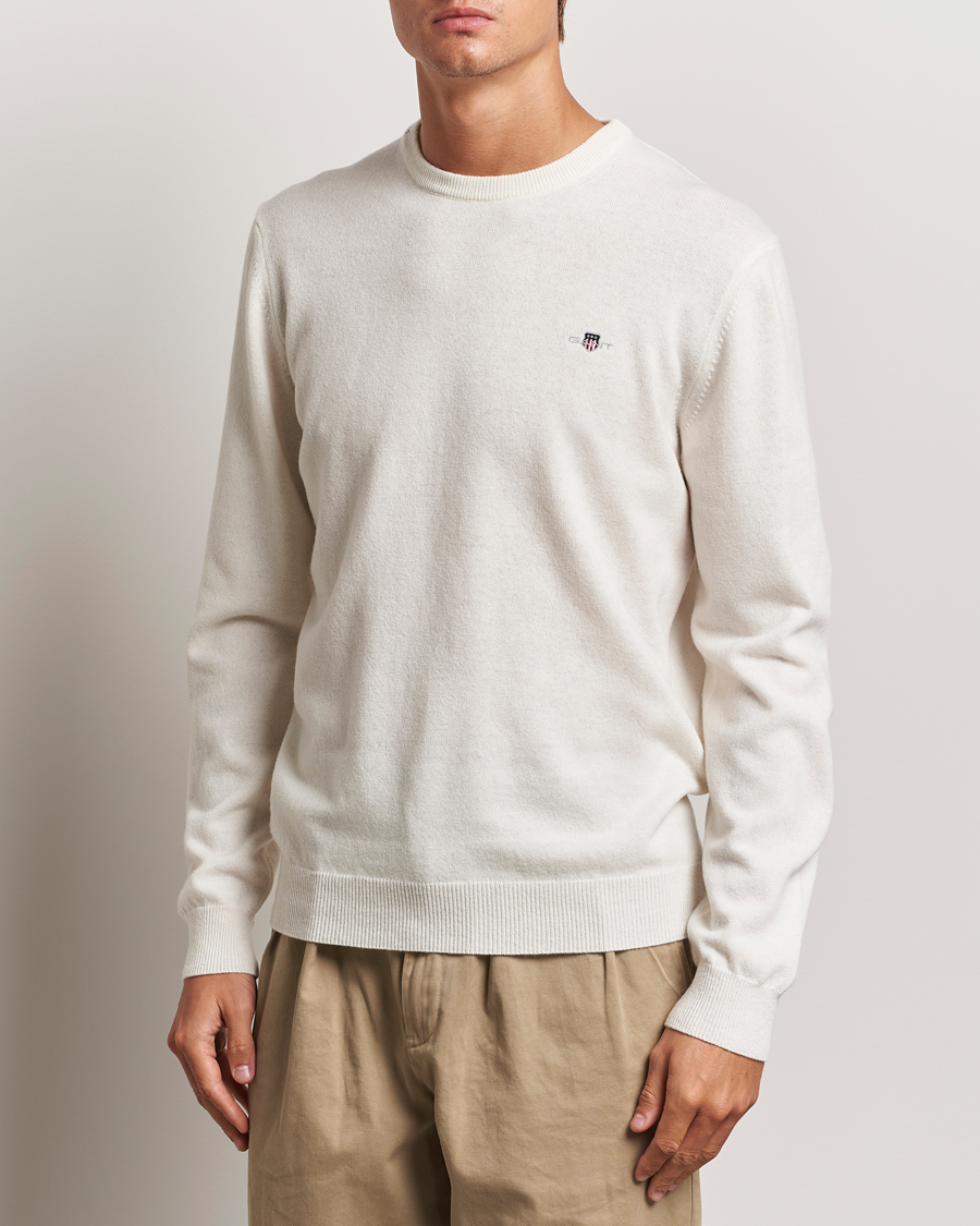 Homme |  | GANT | Lambswool Crew Neck Pullover Cream