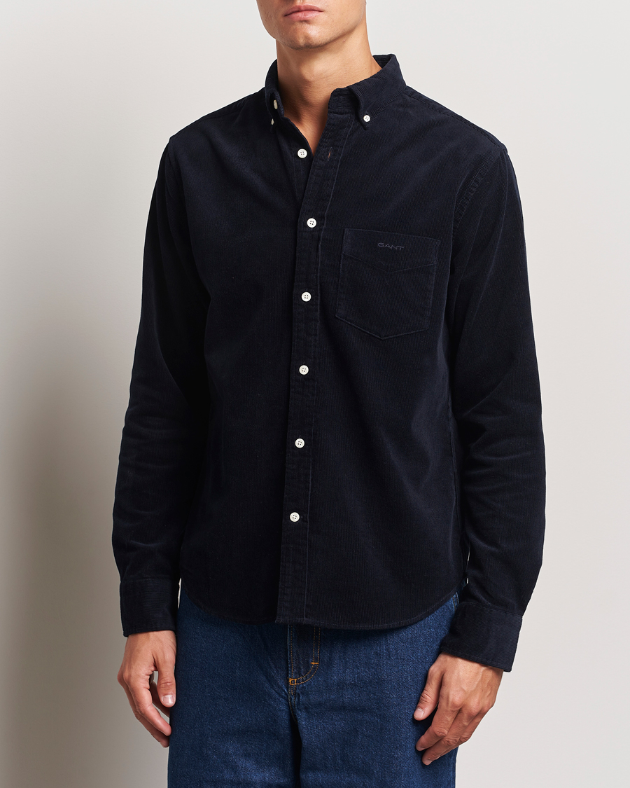 Homme |  | GANT | Regular Fit Corduroy Shirt Evening Blue