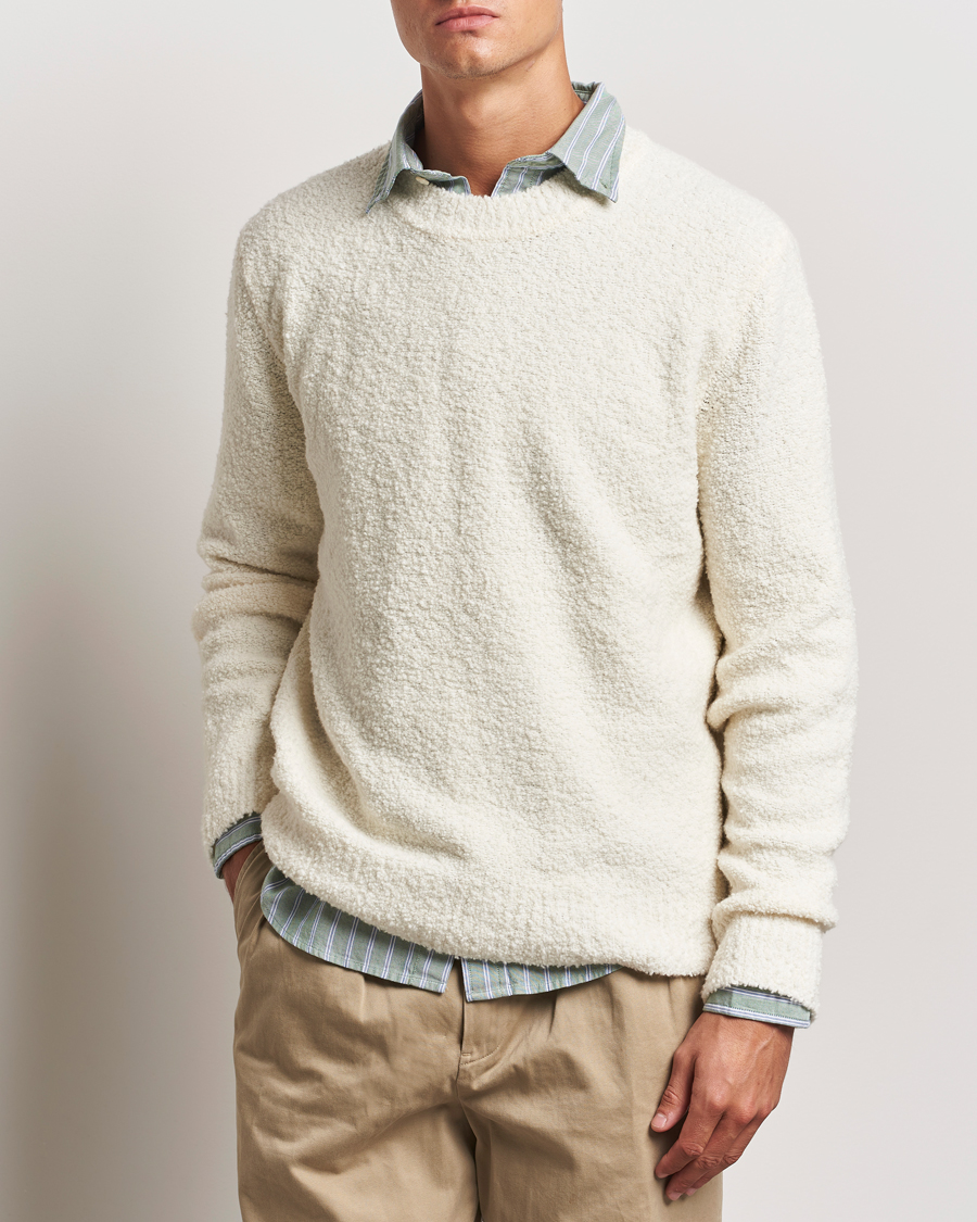 Homme |  | GANT | Wool Boucle Crew Neck Cream