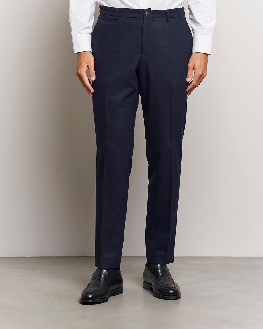 Homme |  | BOSS BLACK | Genius Wool Tech Trousers Dark Blue