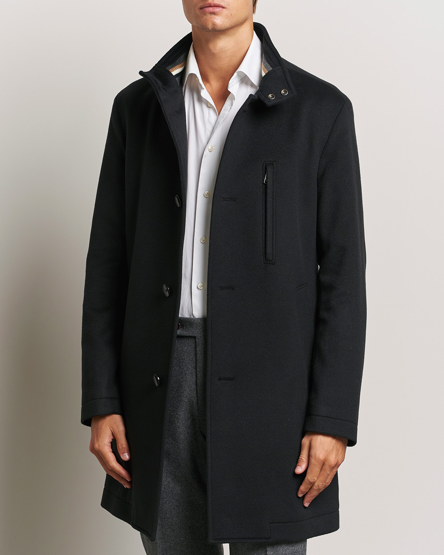 Homme |  | BOSS BLACK | Hyde Stand Up Collar Coat Black