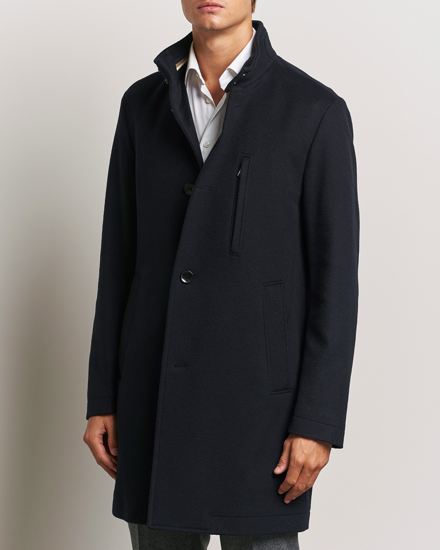 Homme | Jassen | BOSS BLACK | Hyde Stand Up Collar Coat Dark Blue