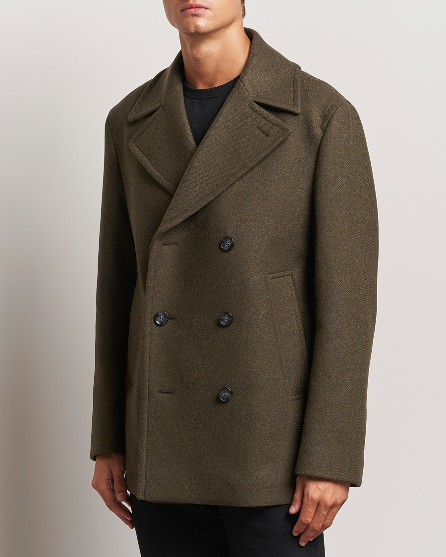 Homme |  | BOSS BLACK | Clay Wool Peacoat Open Green