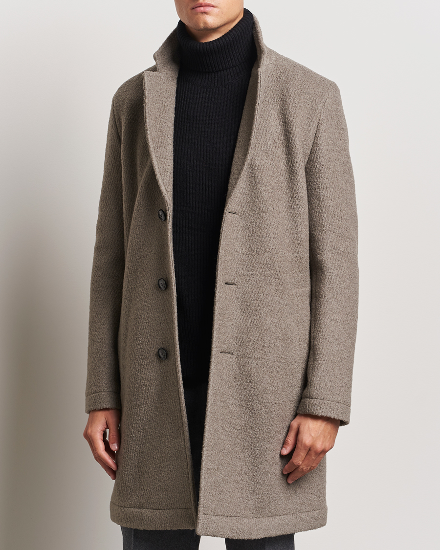 Homme |  | BOSS BLACK | Hyde Structured Wool Coat Dark Beige