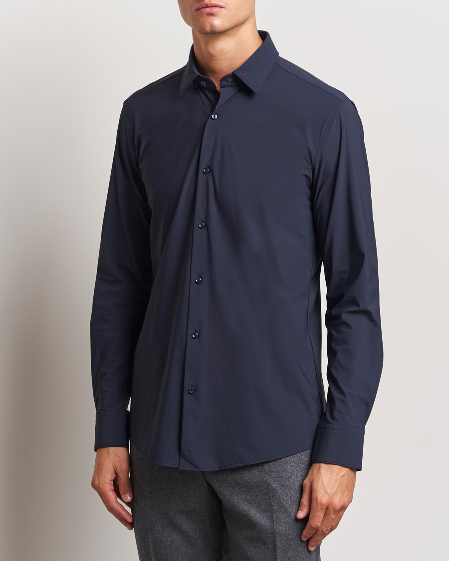 Homme |  | BOSS BLACK | Hank 4-Way Stretch Shirt Dark Blue