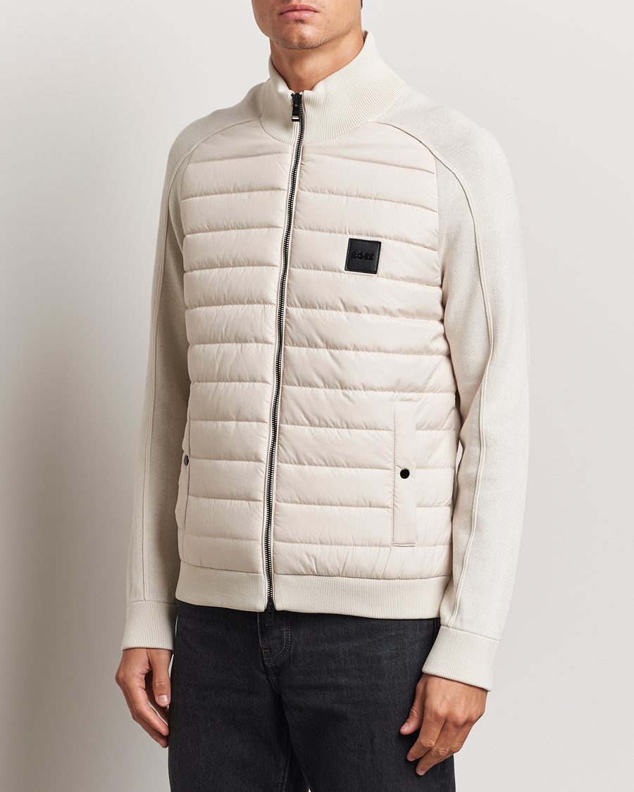 Homme |  | BOSS BLACK | Esfero Hybrid Full Zip Open White