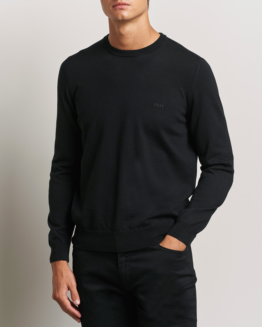 Homme |  | BOSS BLACK | Botto Merino Knitted Pullover Black