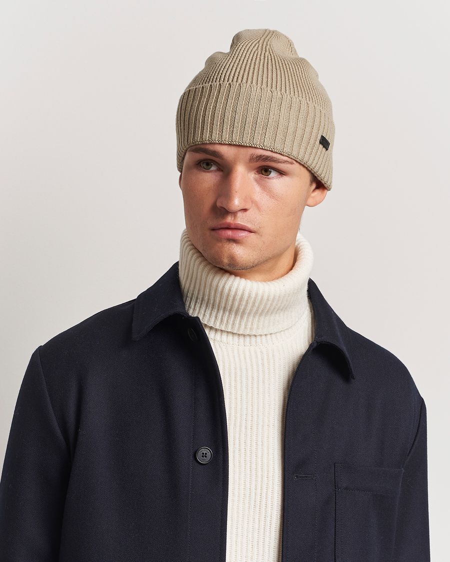 Homme |  | BOSS BLACK | Fati Wool Beanie Light Beige