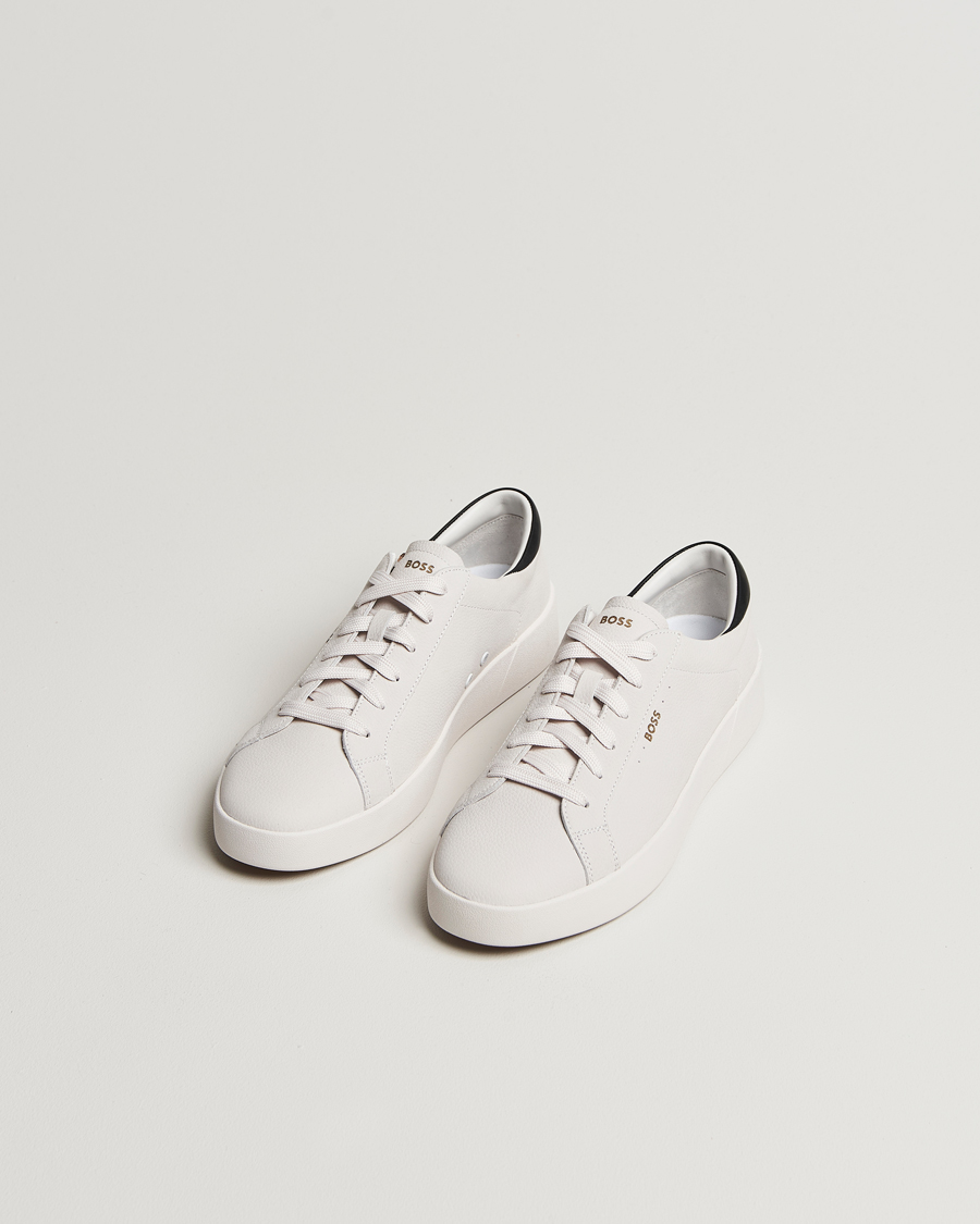 Homme |  | BOSS BLACK | Belwar Leather Sneaker Open White