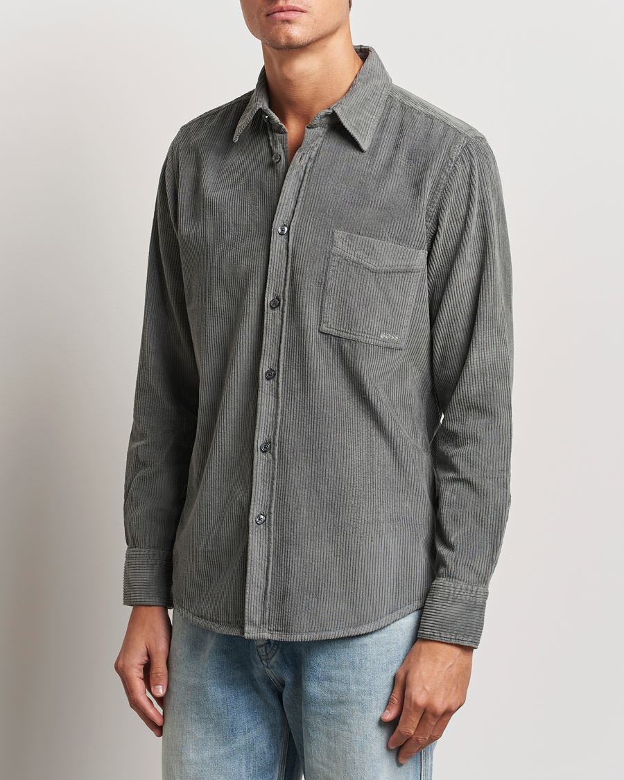 Homme |  | BOSS ORANGE | Relegant Corduroy Shirt Open Grey