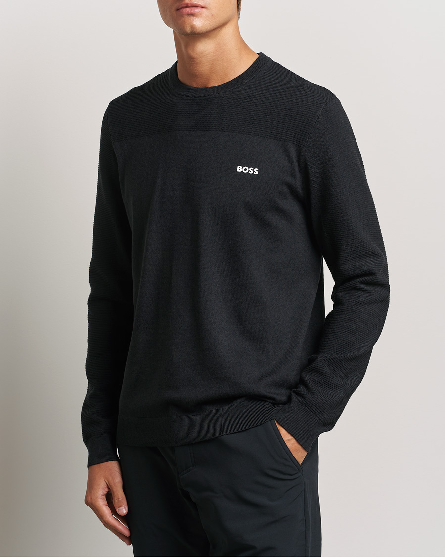 Homme |  | BOSS GREEN | Momentum Knitted Crew Neck Dark Blue