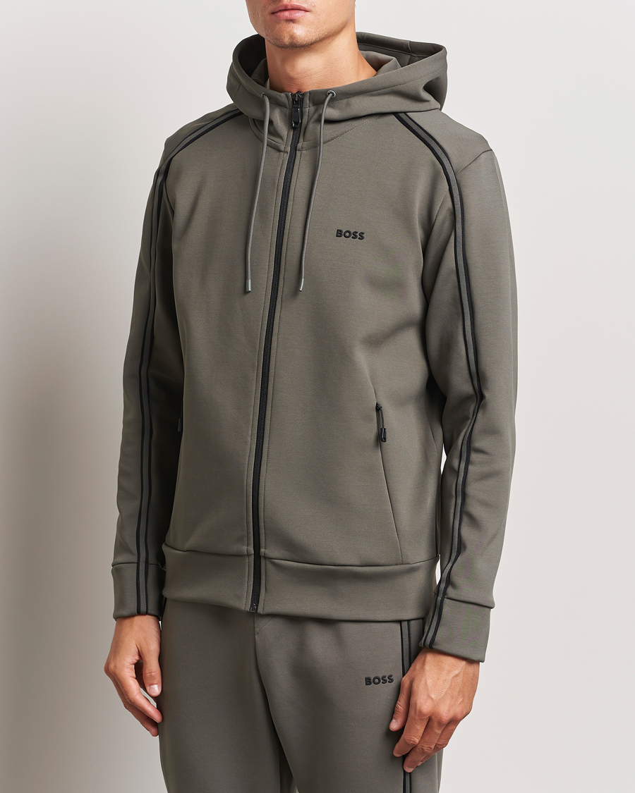 Homme |  | BOSS GREEN | Saggy Full Zip Hoodie Light Grey