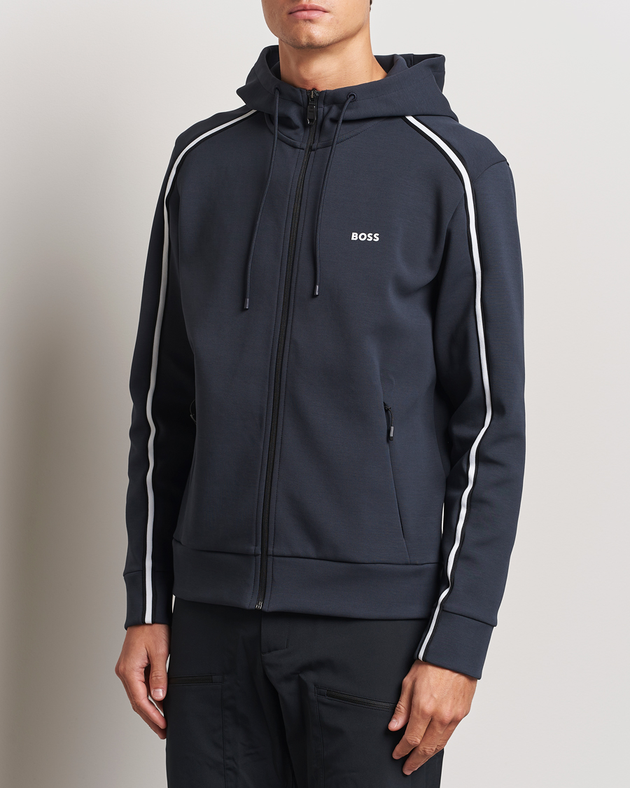 Homme |  | BOSS GREEN | Saggy Full Zip Hoodie Dark Blue