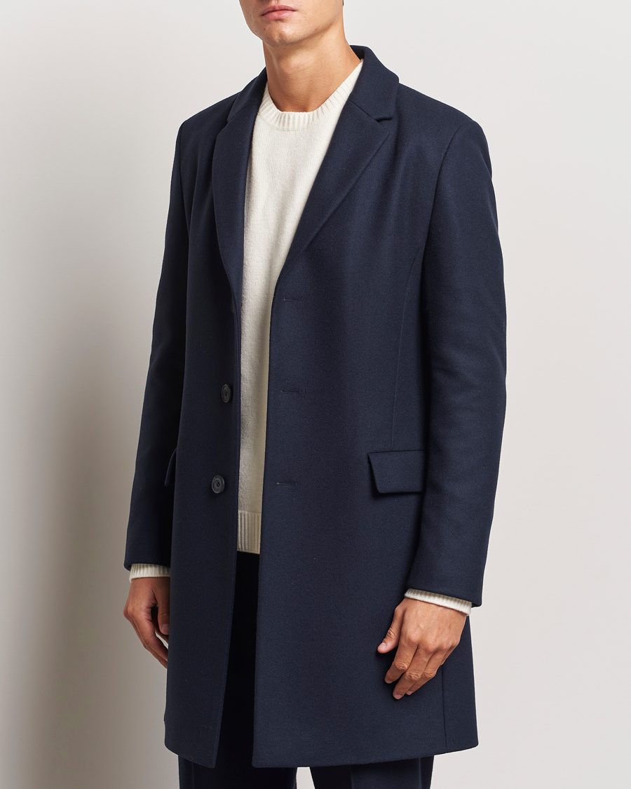 Homme |  | HUGO | Migor Wool Coat Dark Blue