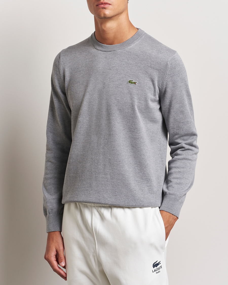 Homme |  | Lacoste | Cotton Knitted Sweater Silver Chine