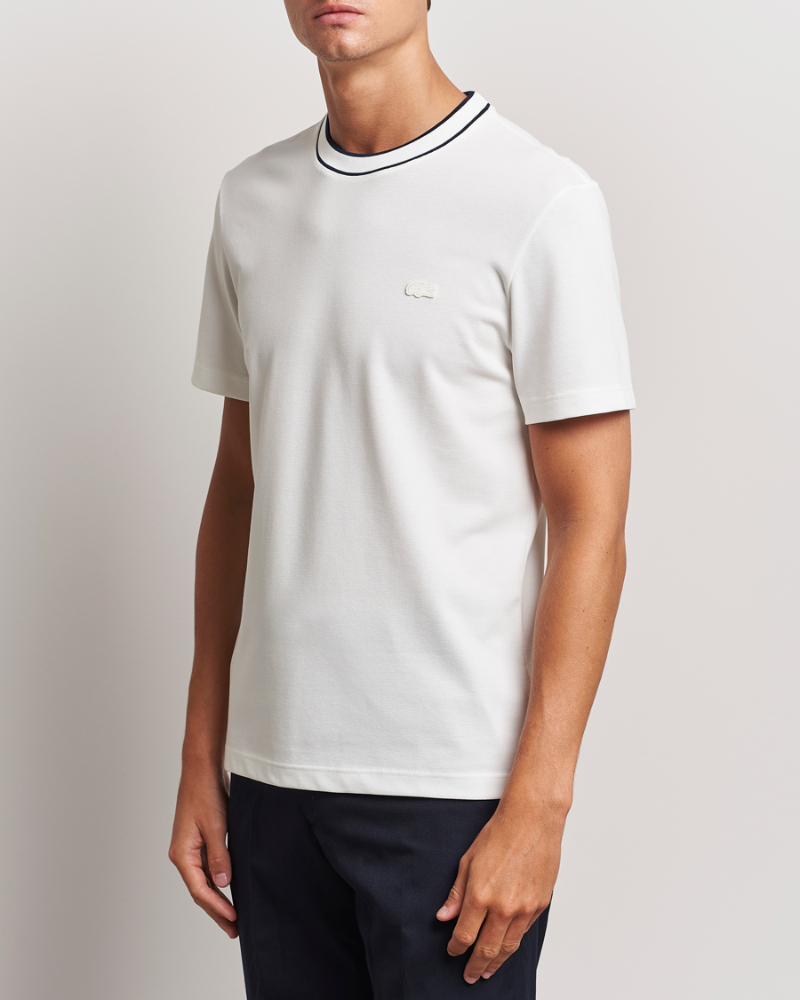 Homme |  | Lacoste | Contrast Rib Piqué T-Shirt Flour