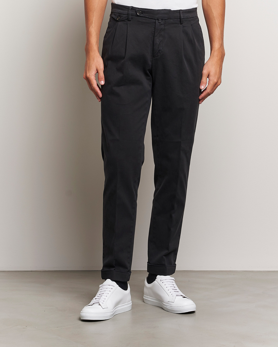 Homme |  | Briglia 1949 | Easy Fit Pleated Cotton Stretch Chino Black