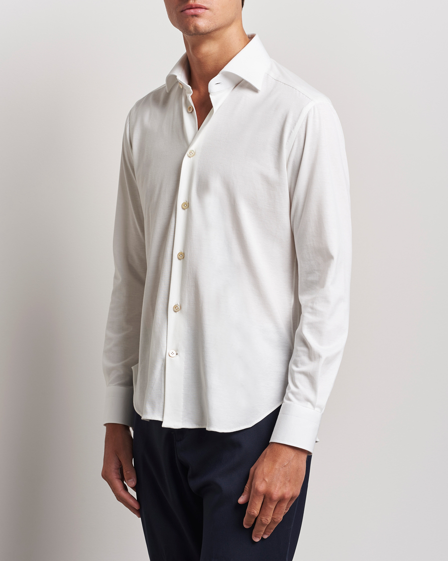 Homme | Luxury Brands | Kiton | Cotton Jersey Shirt White