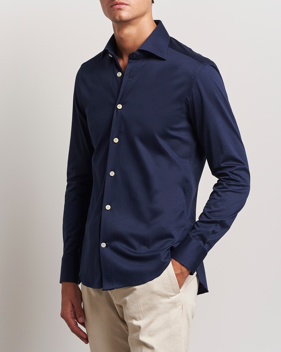 Homme | Kiton | Kiton | Cotton Jersey Shirt Navy