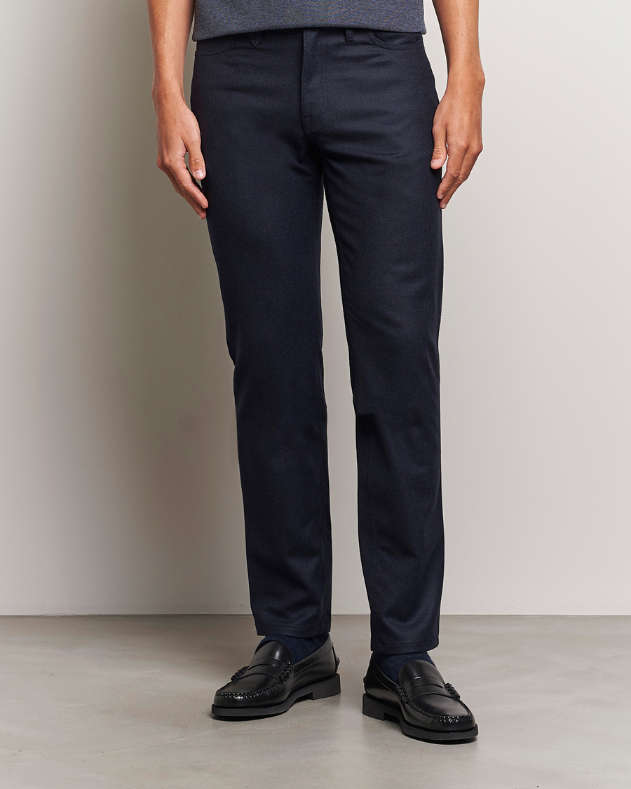Homme |  | Brioni | Slim Fit 5-Pocket Flannel Pants Navy