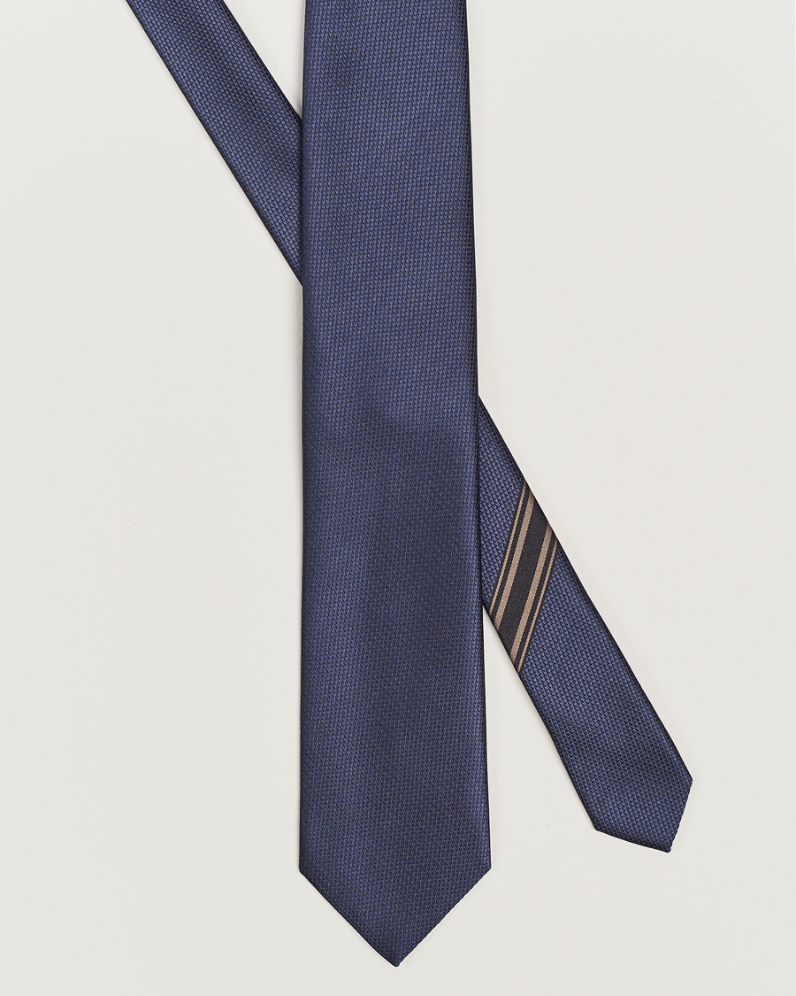 Homme |  | Brioni | Jacquard Silk Tie Navy