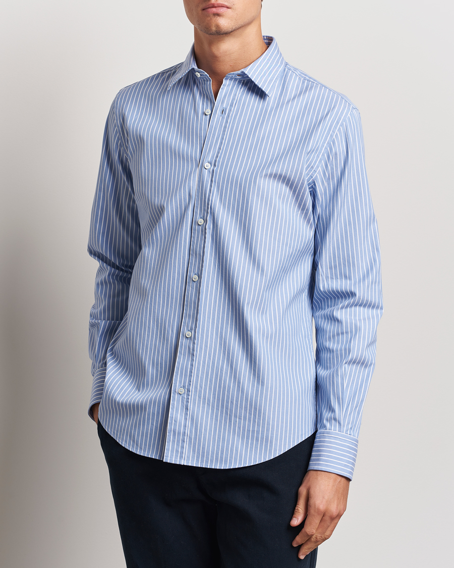 Homme |  | Aspesi | Striped Oxford Shirt Light Blue