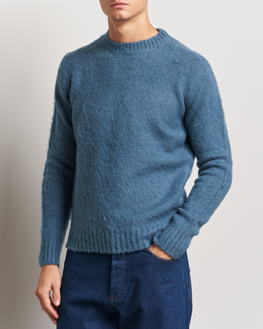 Homme |  | Aspesi | Brushed Shetland Sweater Blue