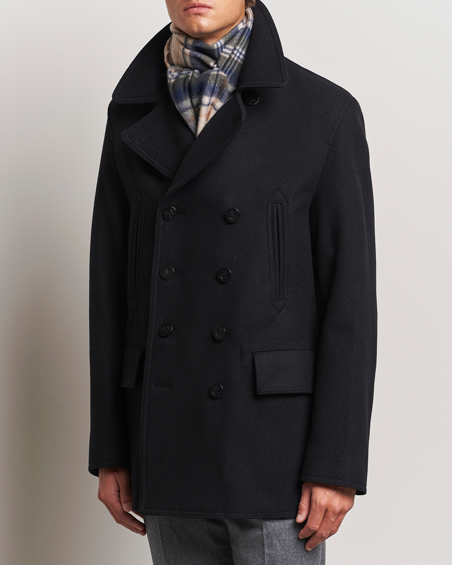 Homme |  | Gloverall | Churchill Reefer Peacoat Black