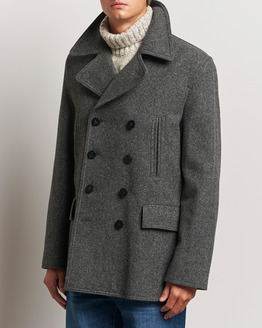 Homme |  | Gloverall | Churchill Reefer Peacoat Grey