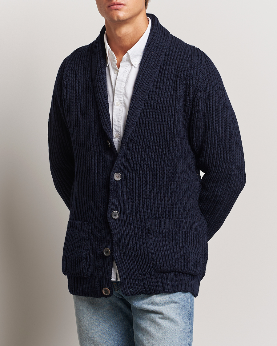 Homme |  | Gloverall | Shawl Collar Cardigan Navy