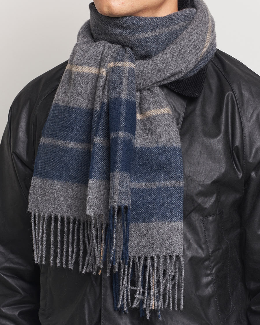 Homme |  | Gloverall | Lambswool Scarf Grey Check