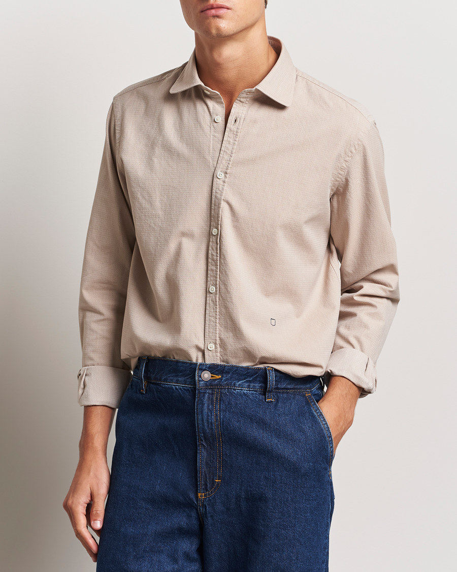 Homme |  | Massimo Alba | Canary Cotton Voile Casual Shirt Beige