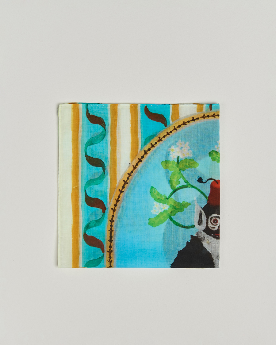 Homme |  | Massimo Alba | Printed Cotton Pocket Square Cappucino