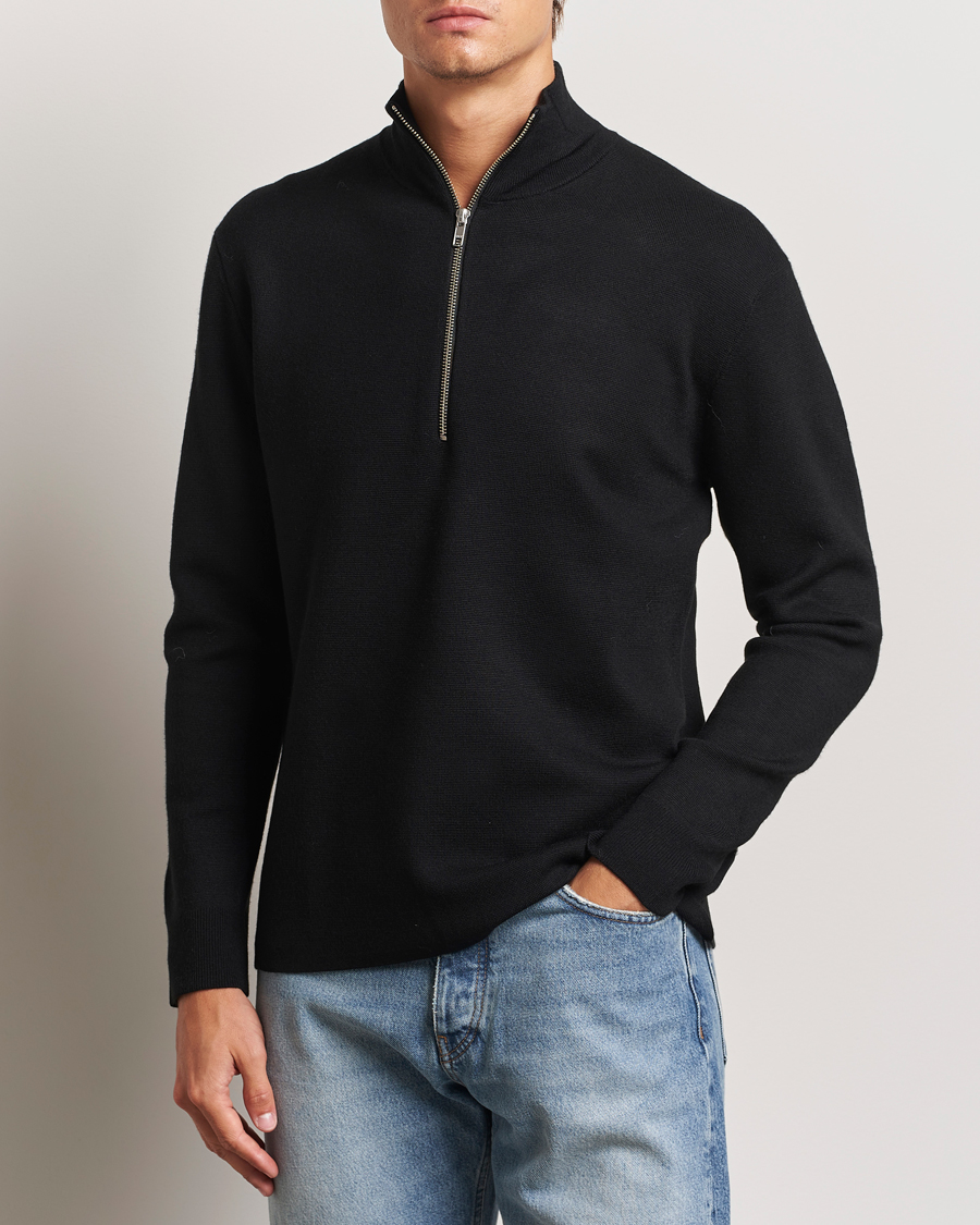 Homme |  | NN07 | Harald Cotton/Modal Half Zip Black