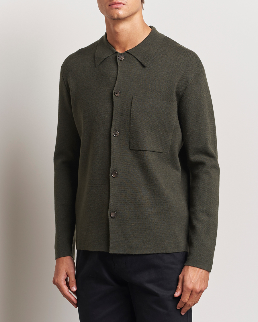 Homme |  | NN07 | Jonas Cotton/Modal Cardigan Dark Army