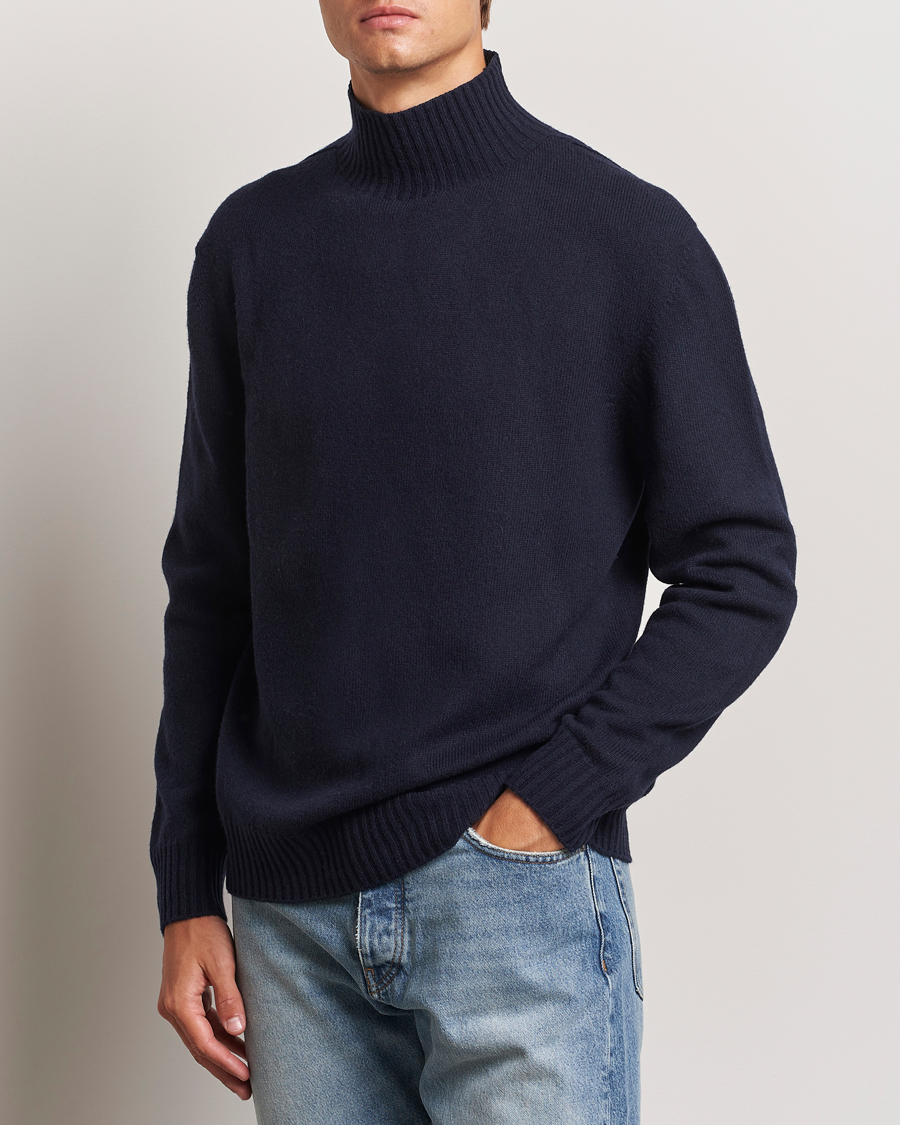 Homme | Business & Beyond - Casual | NN07 | Clark Wool Knitted Polo Navy Blue