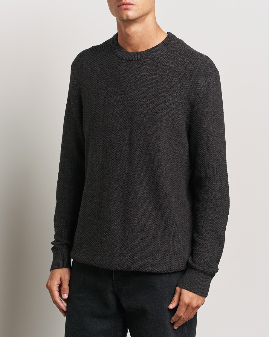 Homme |  | NN07 | Pete Cotton Knitted Crew Neck Demitase Brown