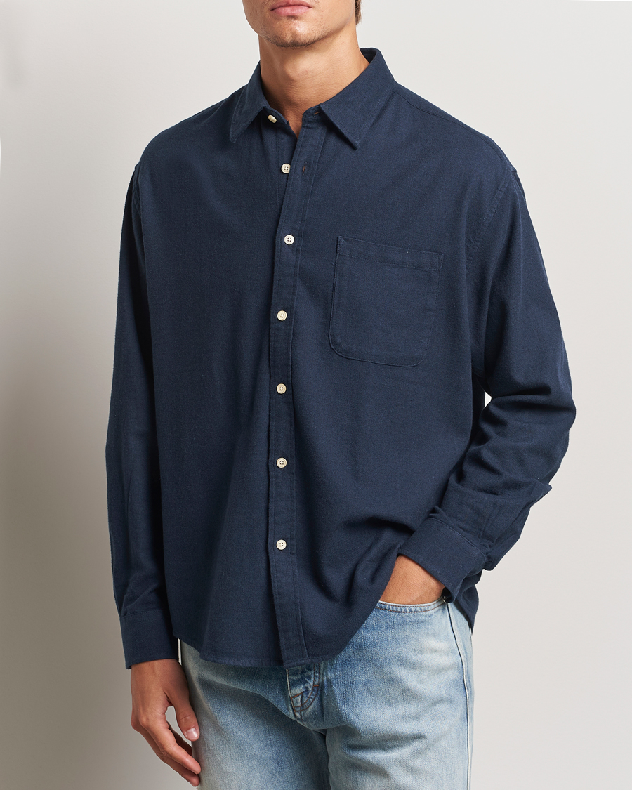 Homme |  | NN07 | Deon Flannel Shirt Navy Blue