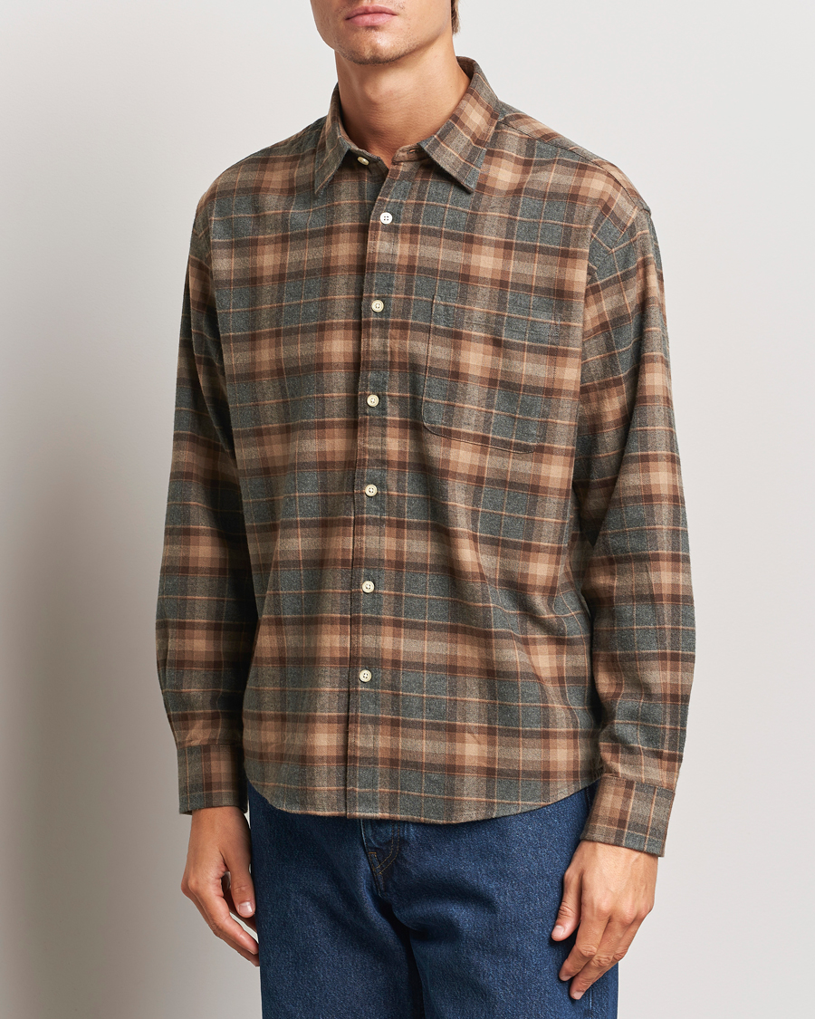 Homme |  | NN07 | Deon Flannel Shirt Brown/Grey