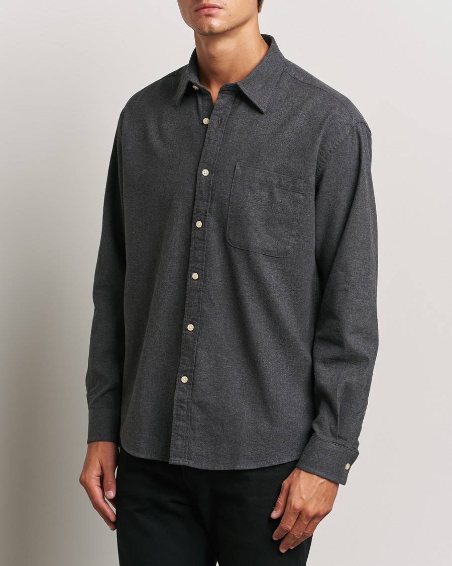 Homme | Business & Beyond - Casual | NN07 | Deon Flannel Shirt Dark Grey Melange