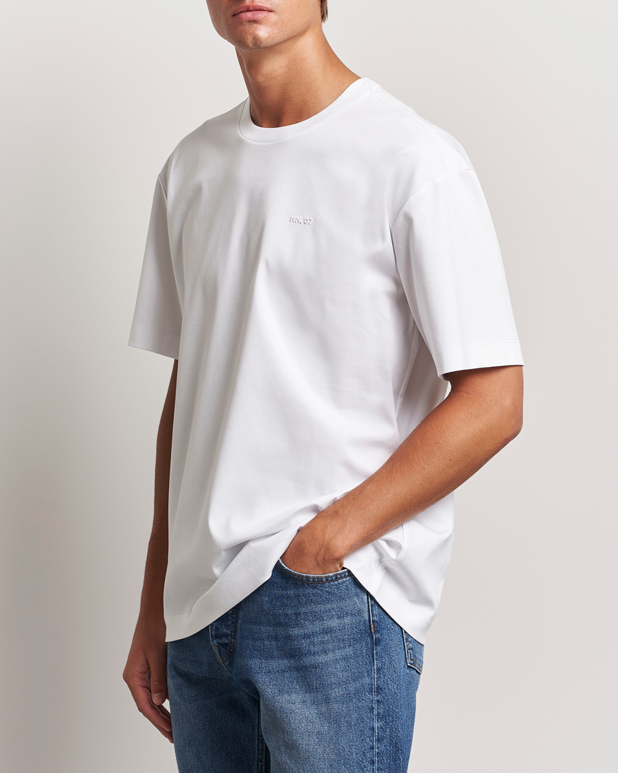 Homme |  | NN07 | Nat Logo Mercerized Crew Neck T-Shirt White