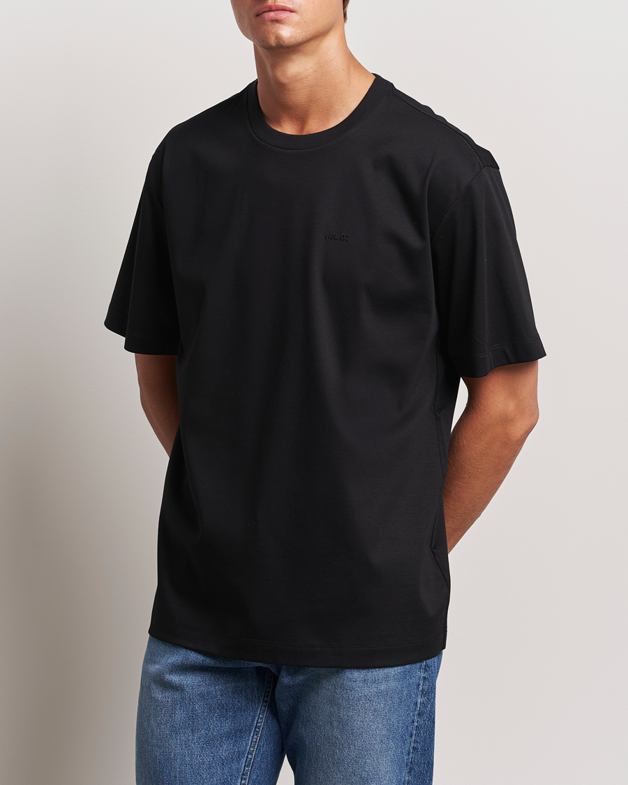 Homme |  | NN07 | Nat Logo Mercerized Crew Neck T-Shirt Black