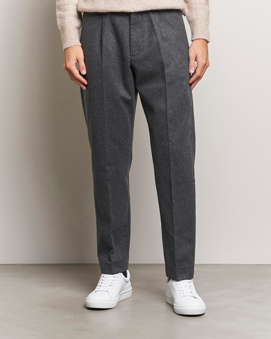 Homme |  | NN07 | Bill Wool Pleated Trousers Grey Melange