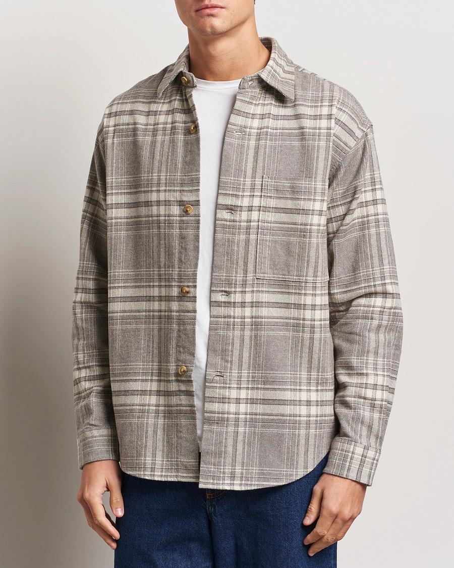 Homme |  | NN07 | Adwin Checked Flannel Overshirt Grey/White