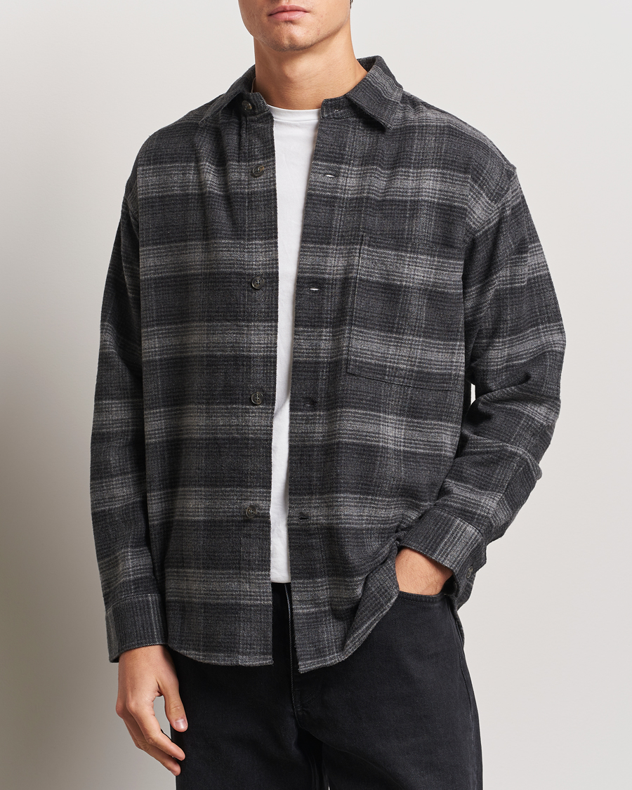 Homme |  | NN07 | Adwin Checked Flannel Overshirt Black/Grey