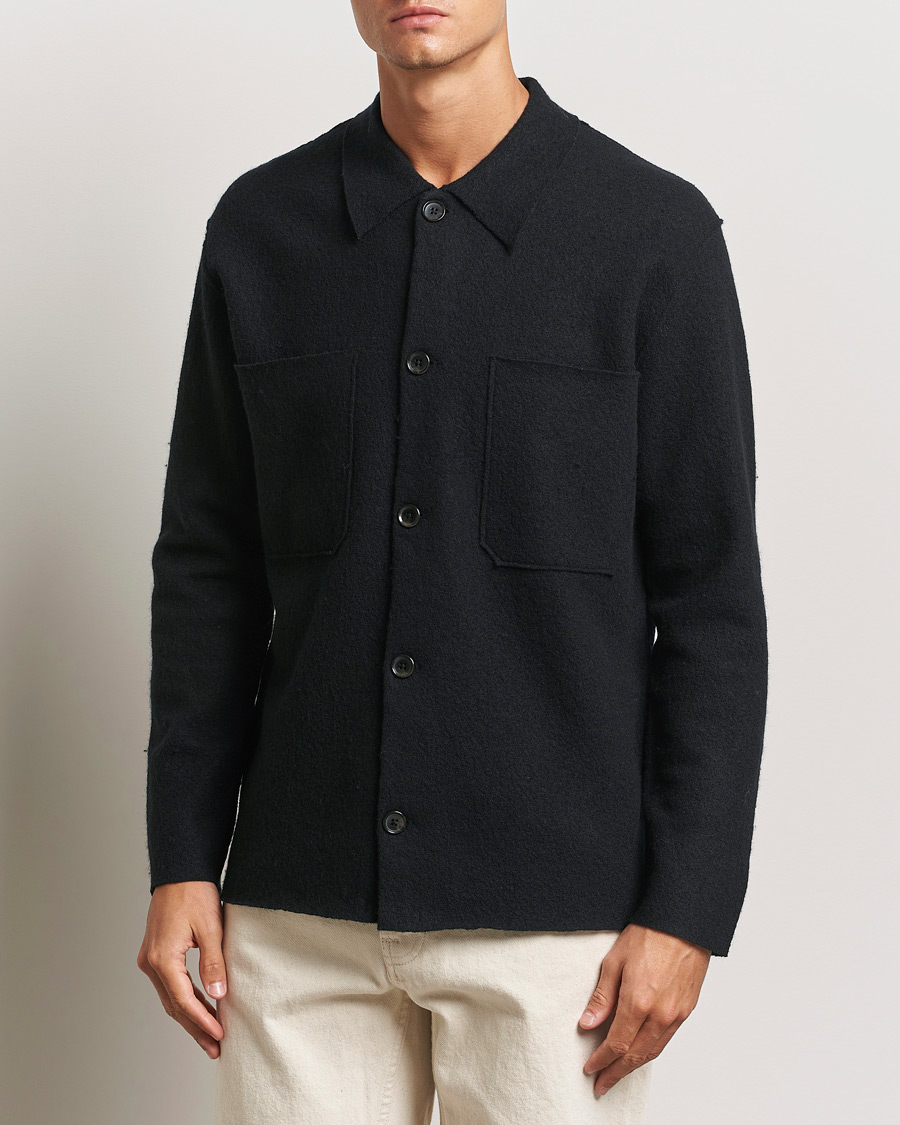 Homme |  | NN07 | Jonas Boiled Wool Cardigan Black