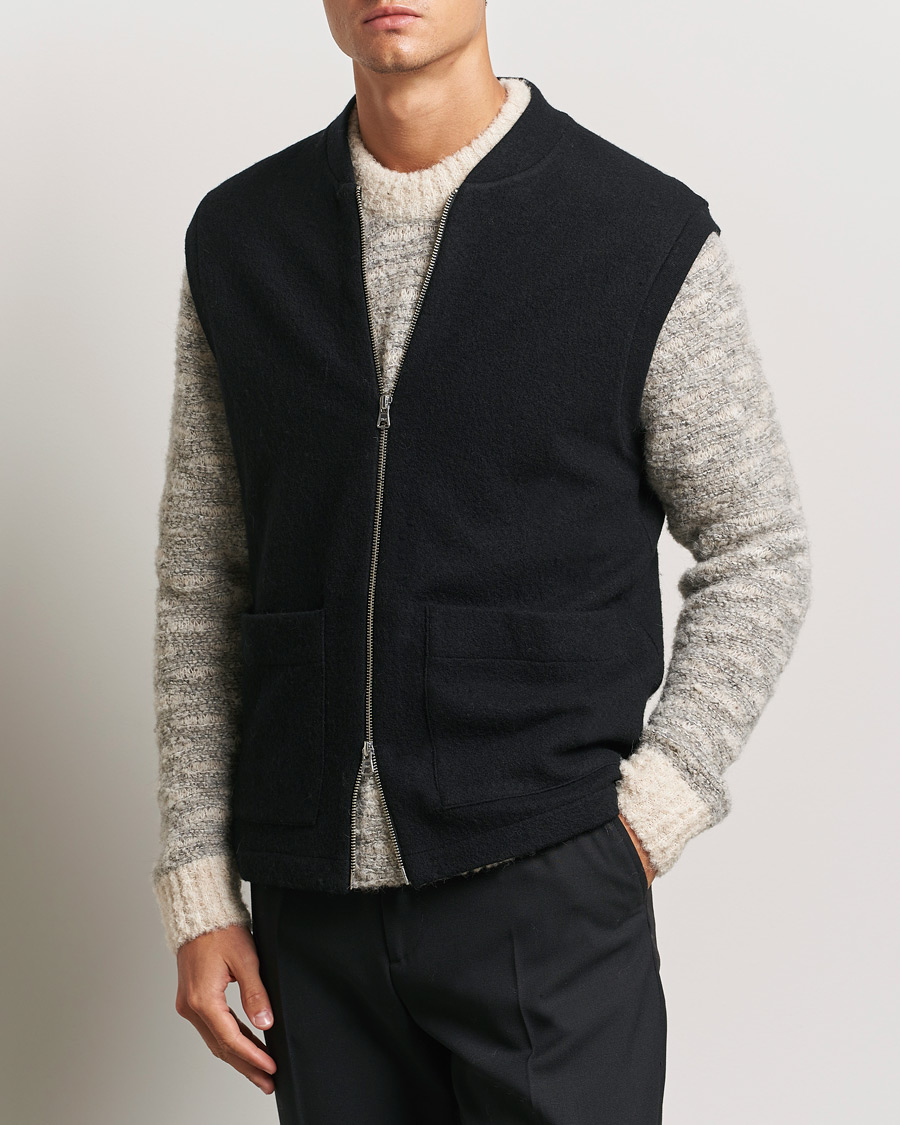 Homme |  | NN07 | Boiled Wool Vest Black