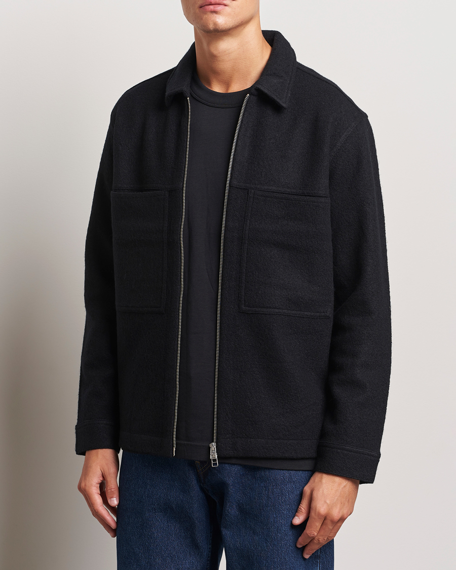 Homme | Business & Beyond - Casual | NN07 | Isak Boiled Wool Full Zip Black