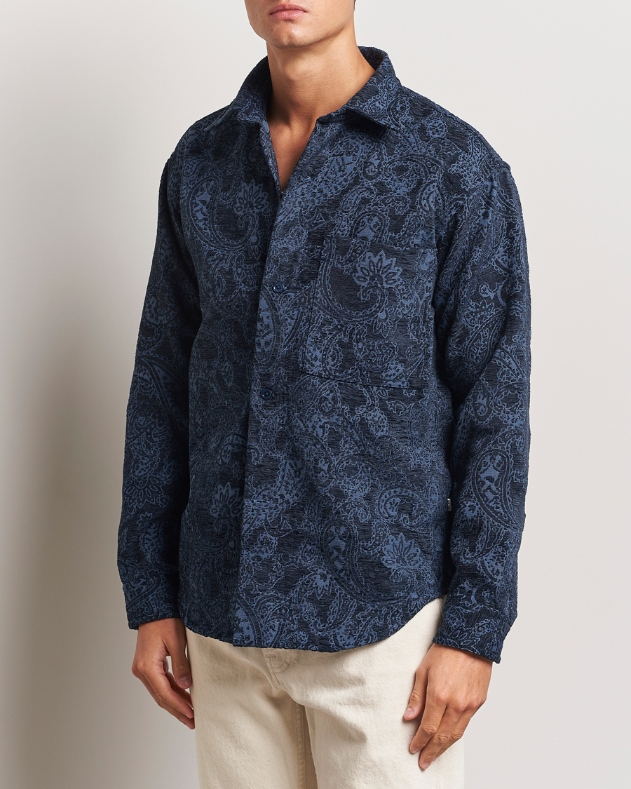 Homme |  | NN07 | Adwin Flower Overshirt Navy Blue